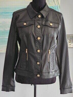 WHBM NWOT Coated Denim Jacket